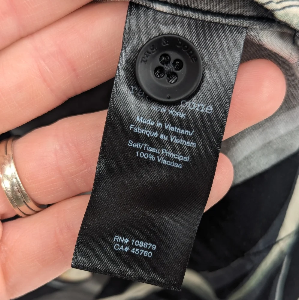 Rag & Bone Men's Avery Graphic Camp Shirt Size XL - Picture 5 of 8